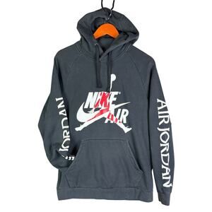 Nike Air Jordan Jumpman NSW Logo Spellout‎ Hoodie Black White Red Bred Men Small